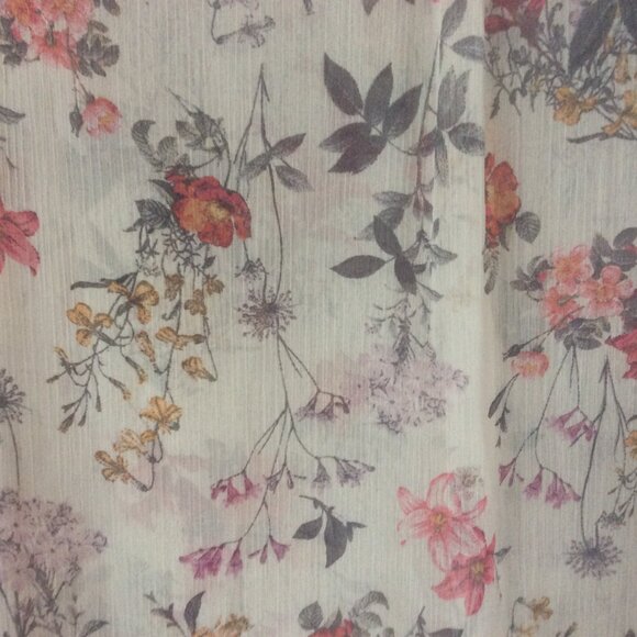Kut From The Kloth White Sheer Floral Gauzy Casual Buttoned Button Up Top Size M - Picture 3 of 4